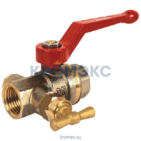 Кран шаровой латунь со спускником BVR-D никель Ду 15 Ру40 ВР G1/2" рычаг полнопроходной со спускником Danfoss 065B8216 Кран шаровой латунь со спускником BVR-D никель Ду 15 Ру40 ВР G1/2" рычаг полнопроходной со спускником Danfoss 065B8216